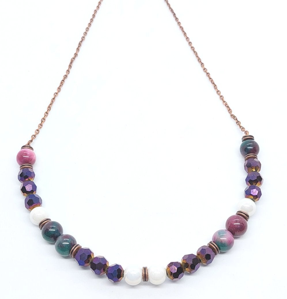 Purple Haze Beaded Bar Necklace