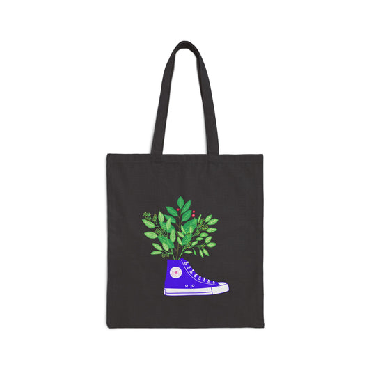 Blue Floral Sneaker Tote Bag