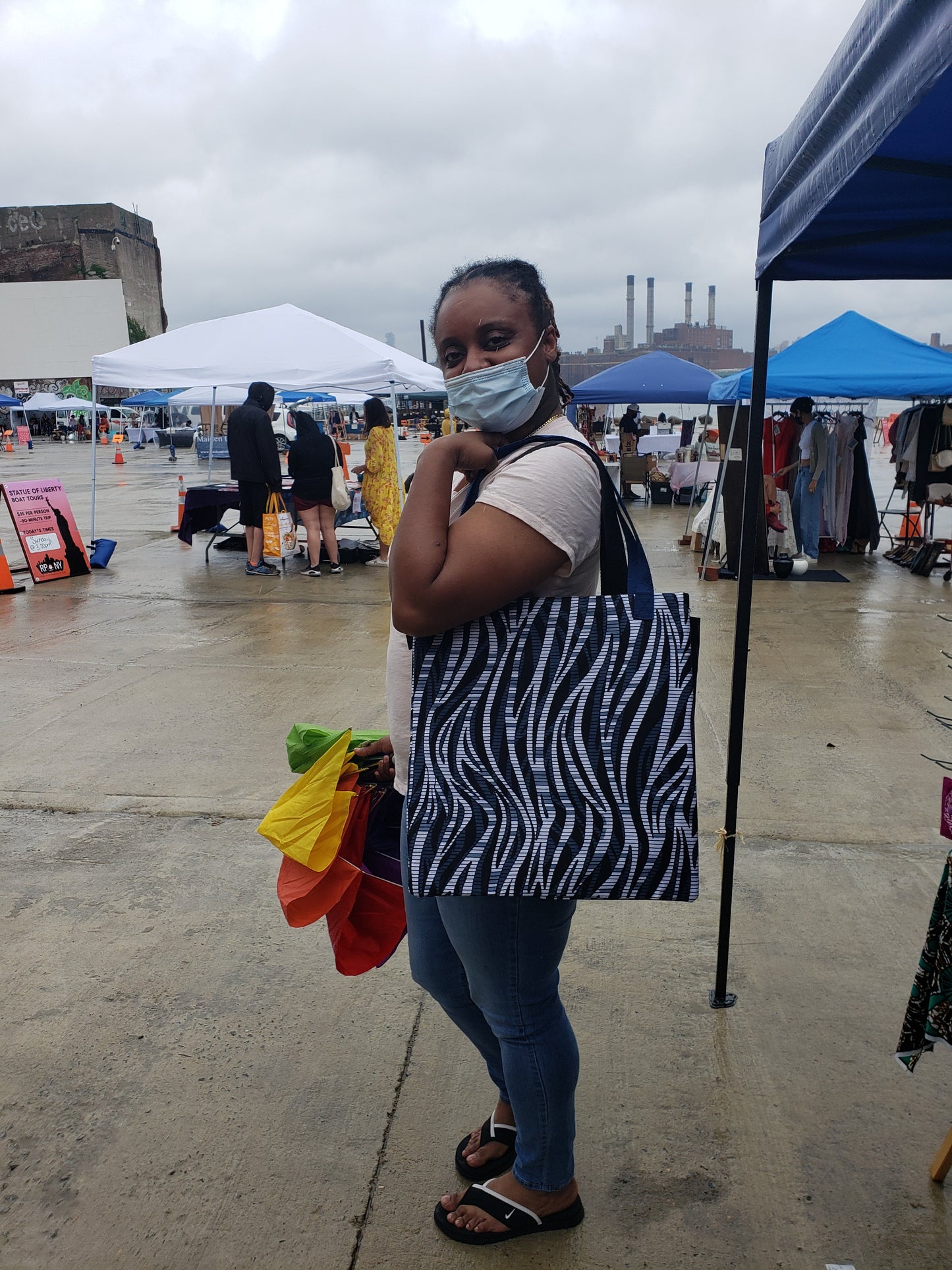 Yellow Print Tote Bag