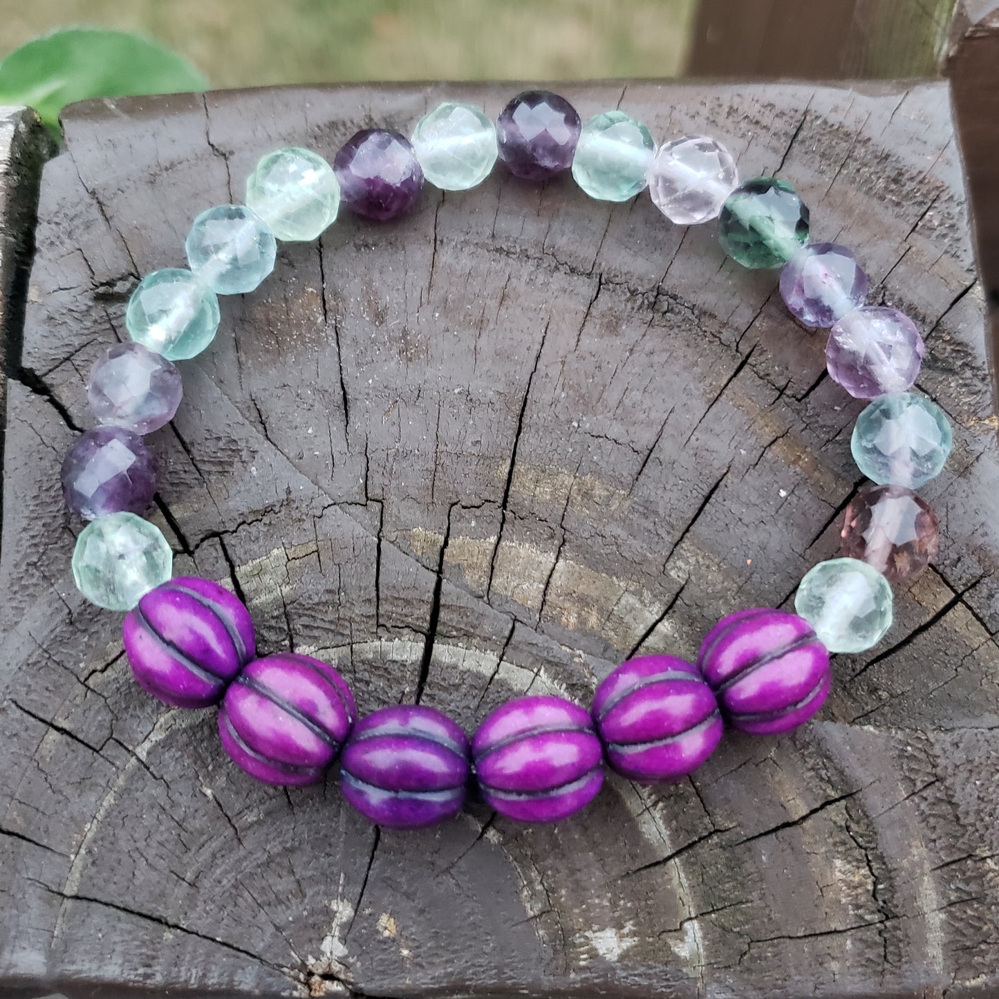 Fluorite Elastic Stretch Bracelet