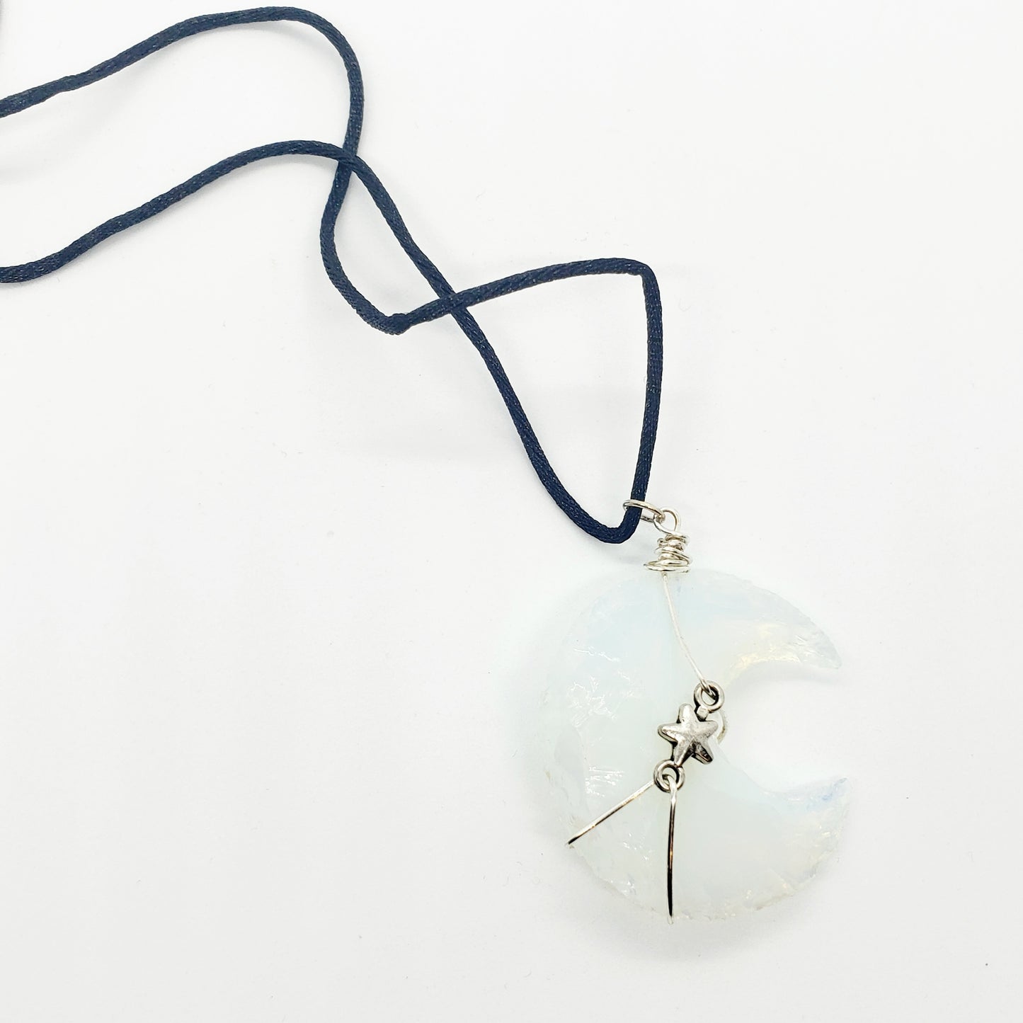 Opalite Crescent Moon & Stars Necklace