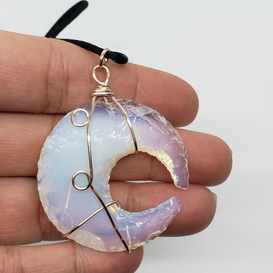 Opalite Crescent Moon Necklace