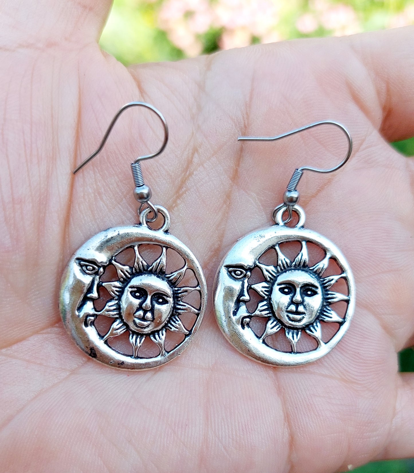 Sun Crescent Charm Earrings