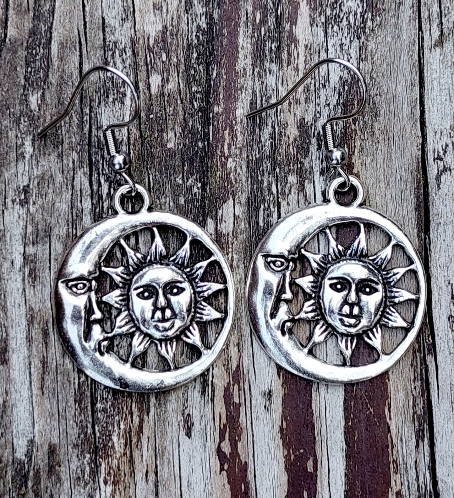 Sun Crescent Charm Earrings