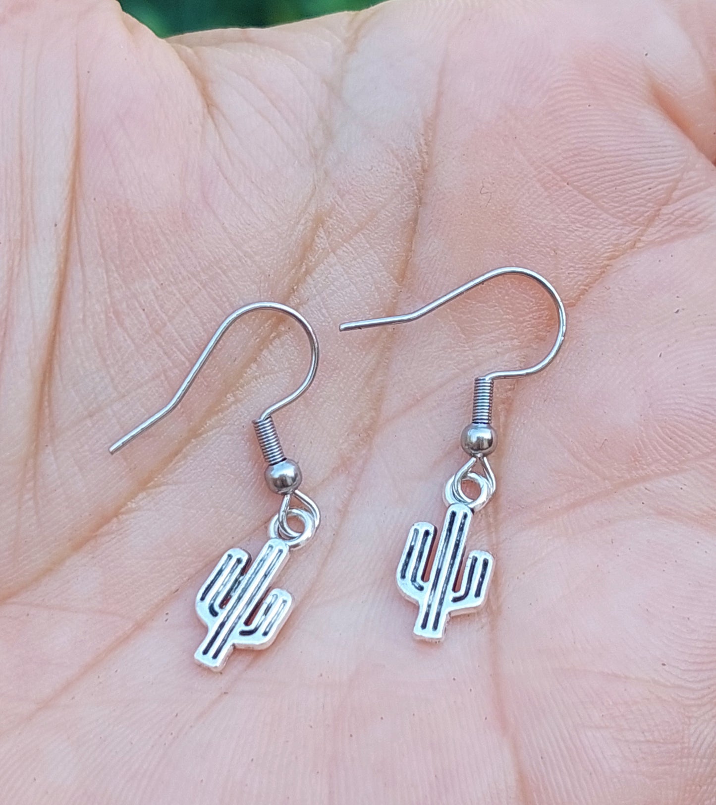 Mini Cactus Charm Earrings