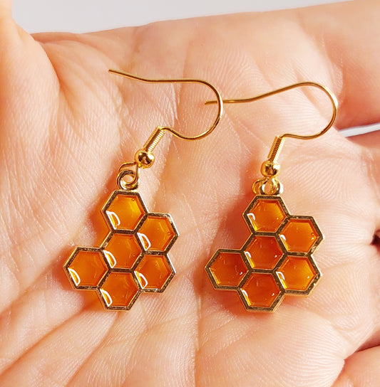 Honeycomb Charm Earrings