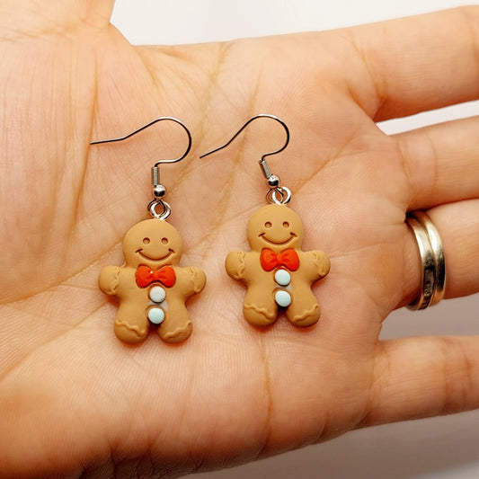 Gingerbread Man Charm Earrings