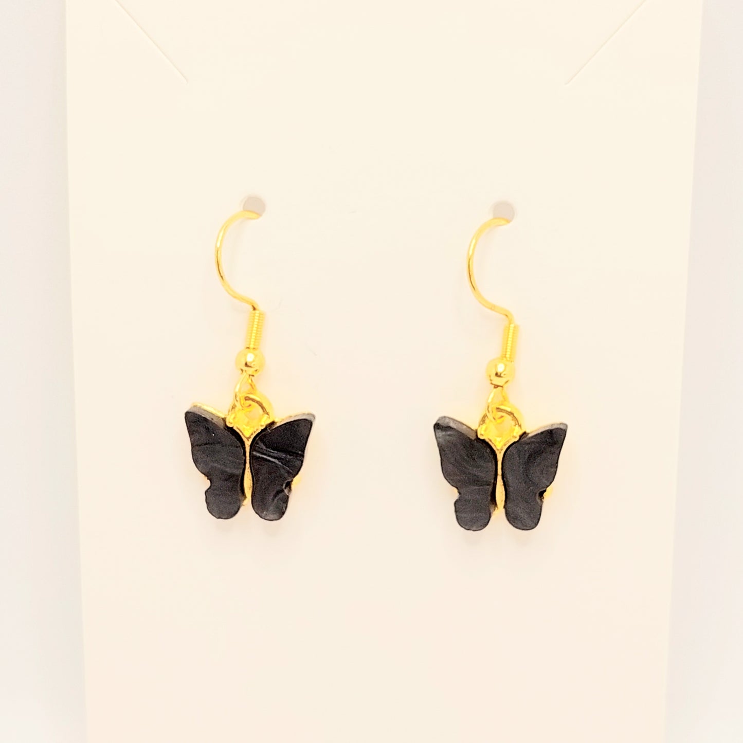 Black Butterfly Charm Earrings