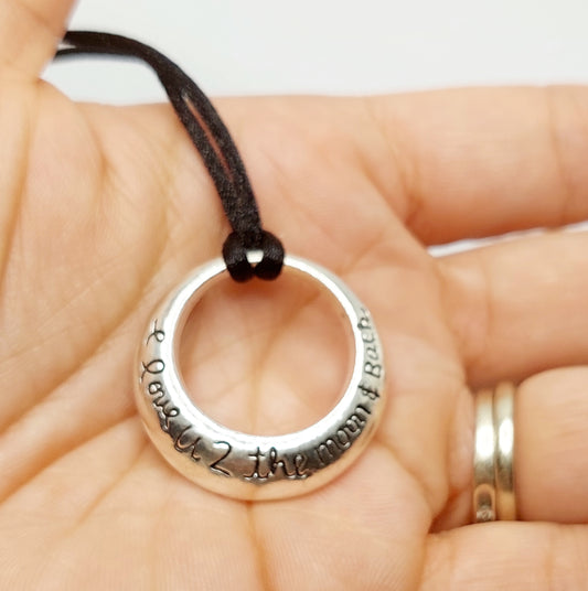 Love You Moon Charm Necklace