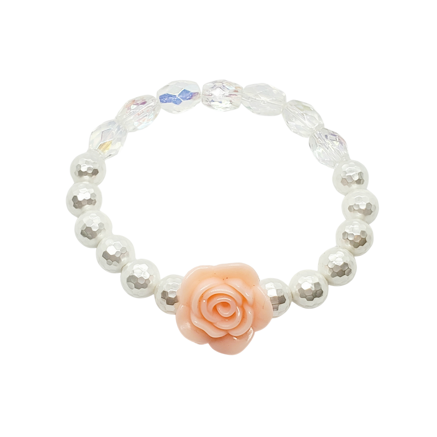 Pink Rose Elastic Stretch Bracelet