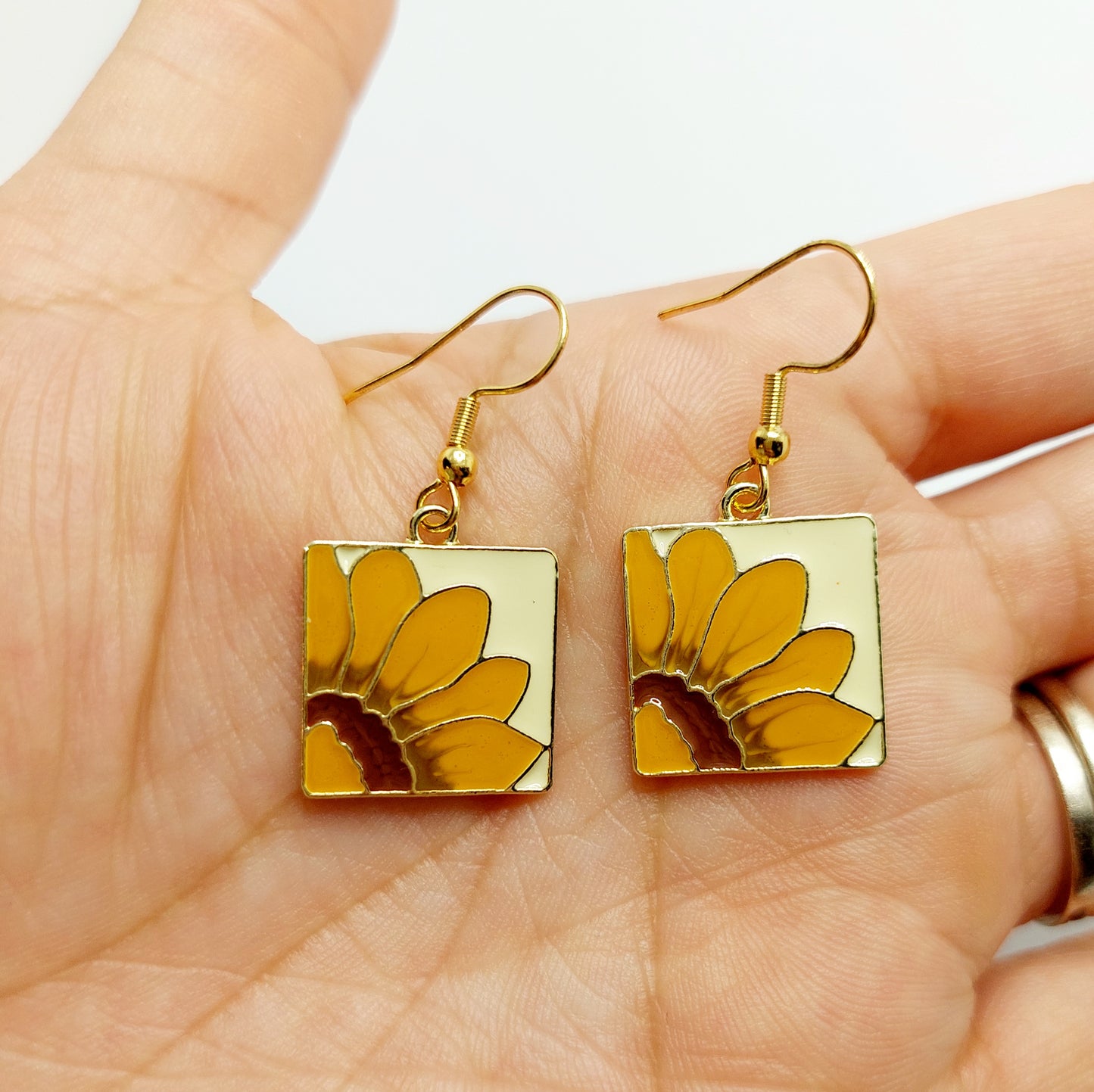 Sunflower Charm Earrings