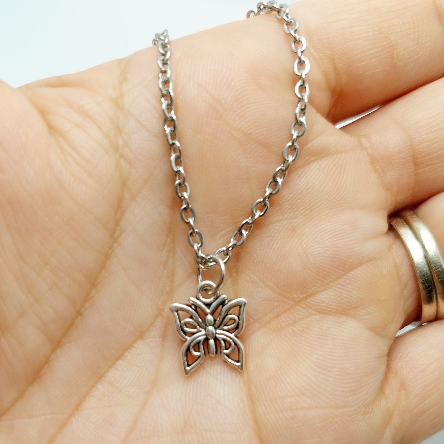 Mini Butterfly Charm Necklace