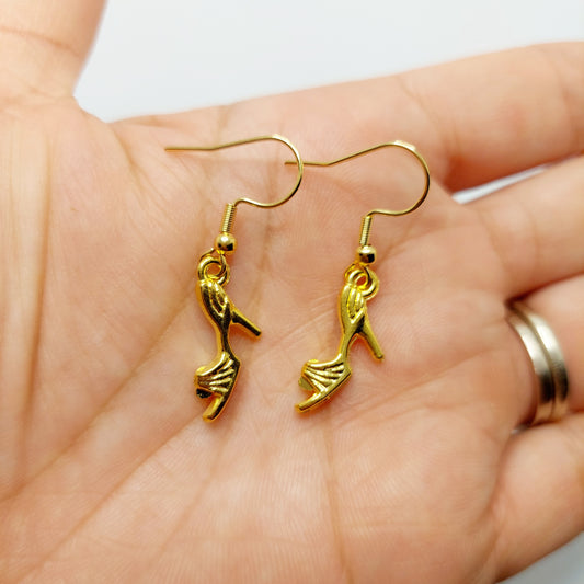 Gold Heel Charm Earrings