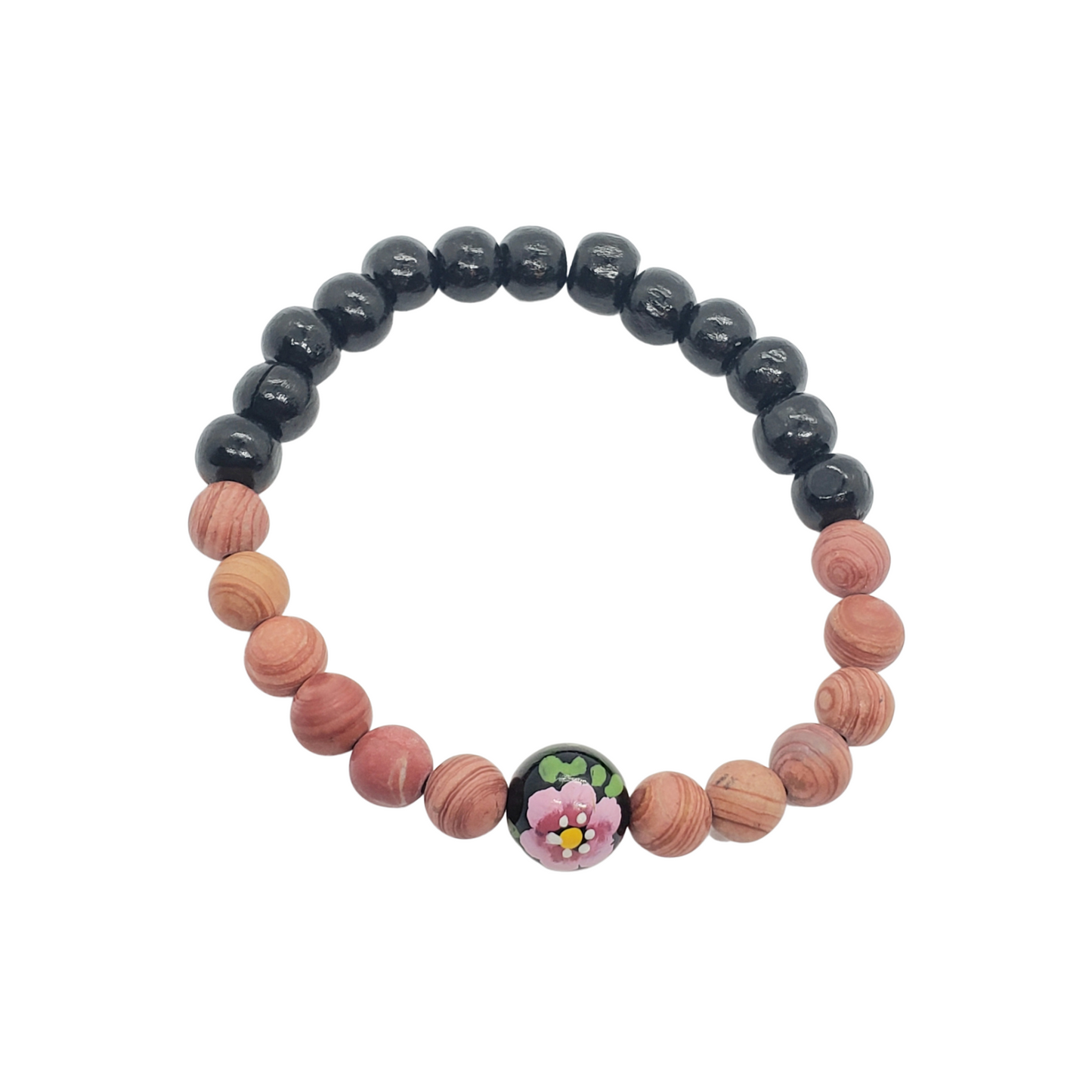 Pink Floral Elastic Stretch Bracelet