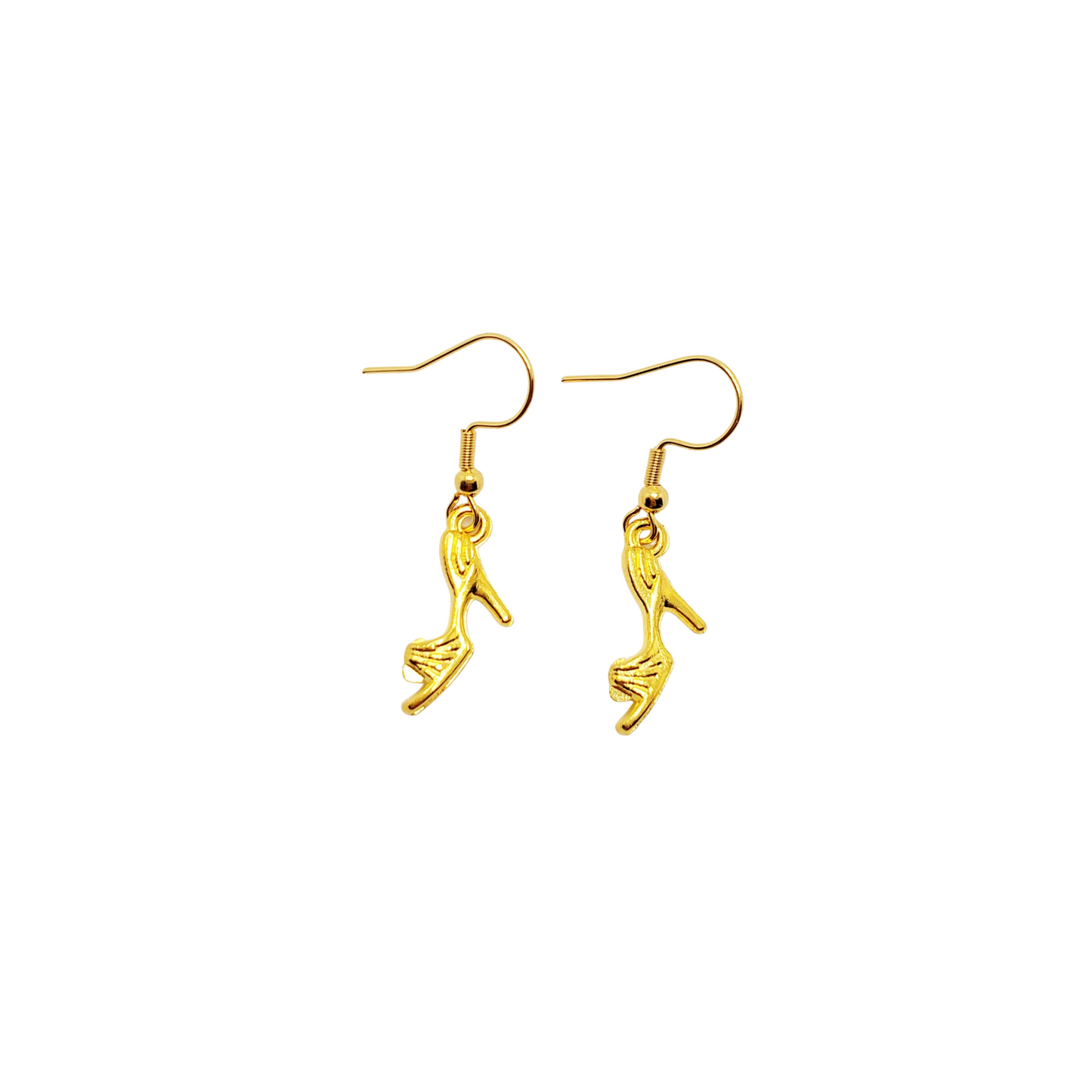 Gold Heel Charm Earrings