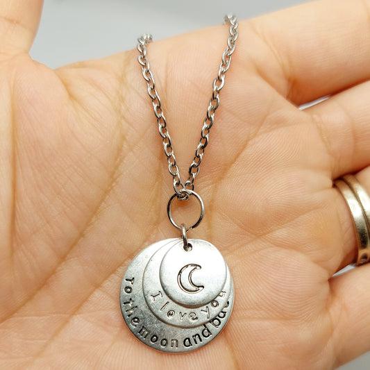 Love You to the Moon Charm Necklace