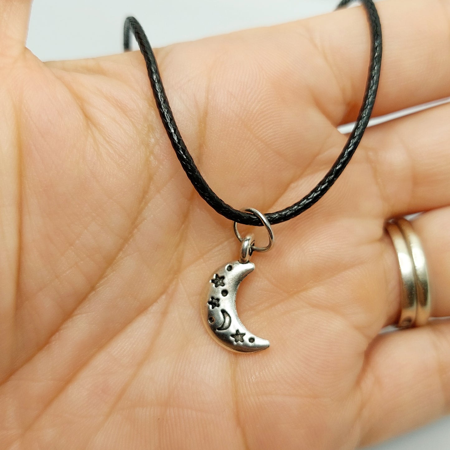 Crescent Moon & Stars Charm Necklace