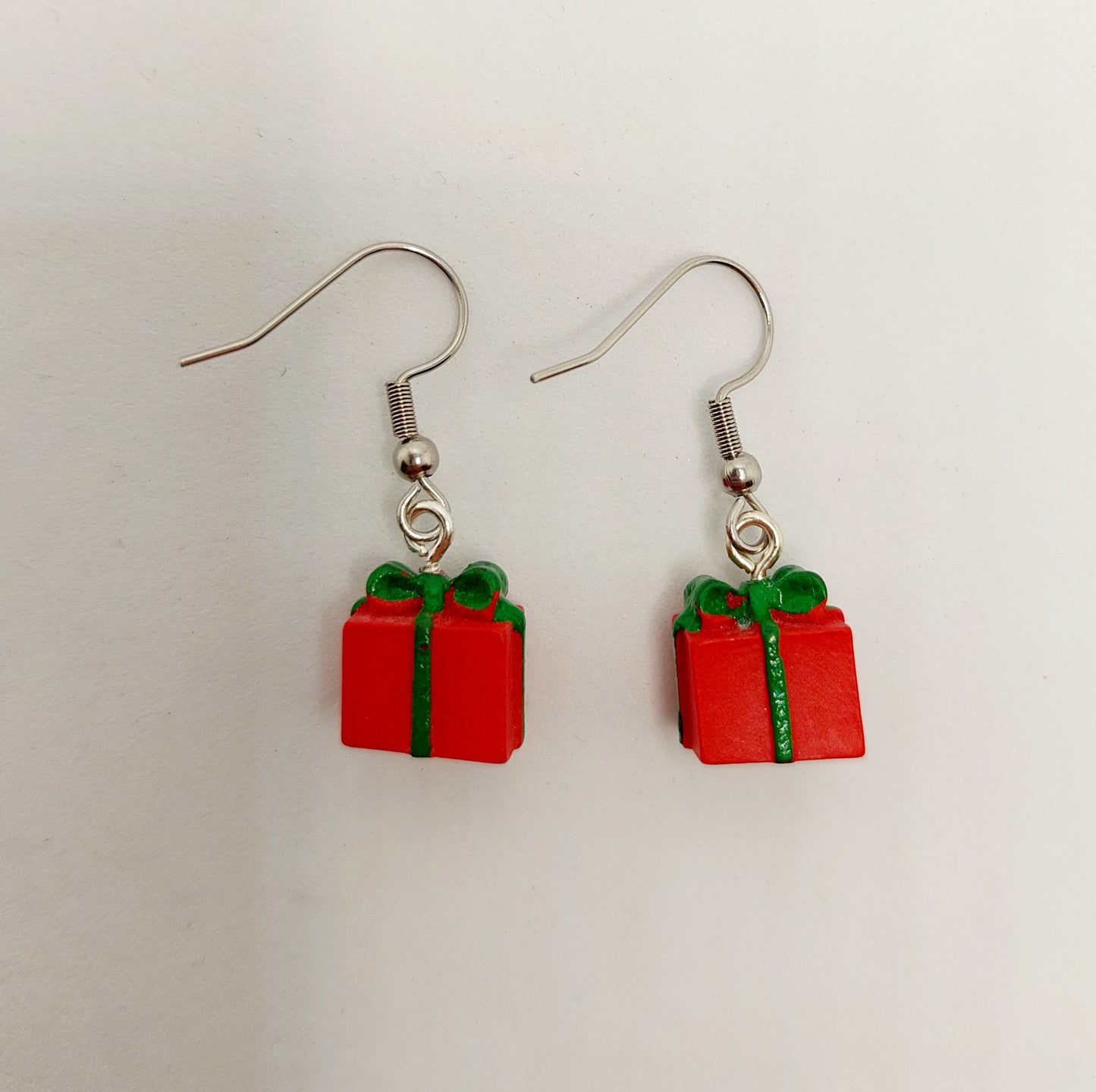 Red Gift Box Charm Earrings