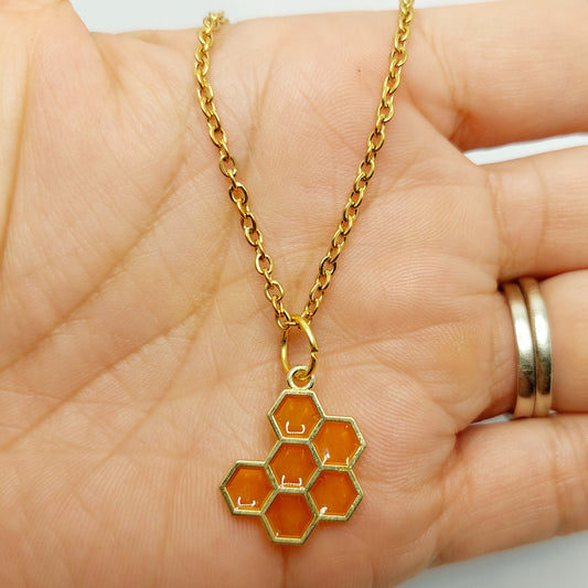Honeycomb Charm Necklace