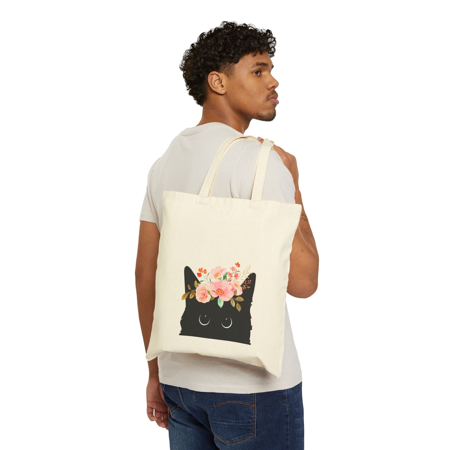 Floral Cat Tote Bag