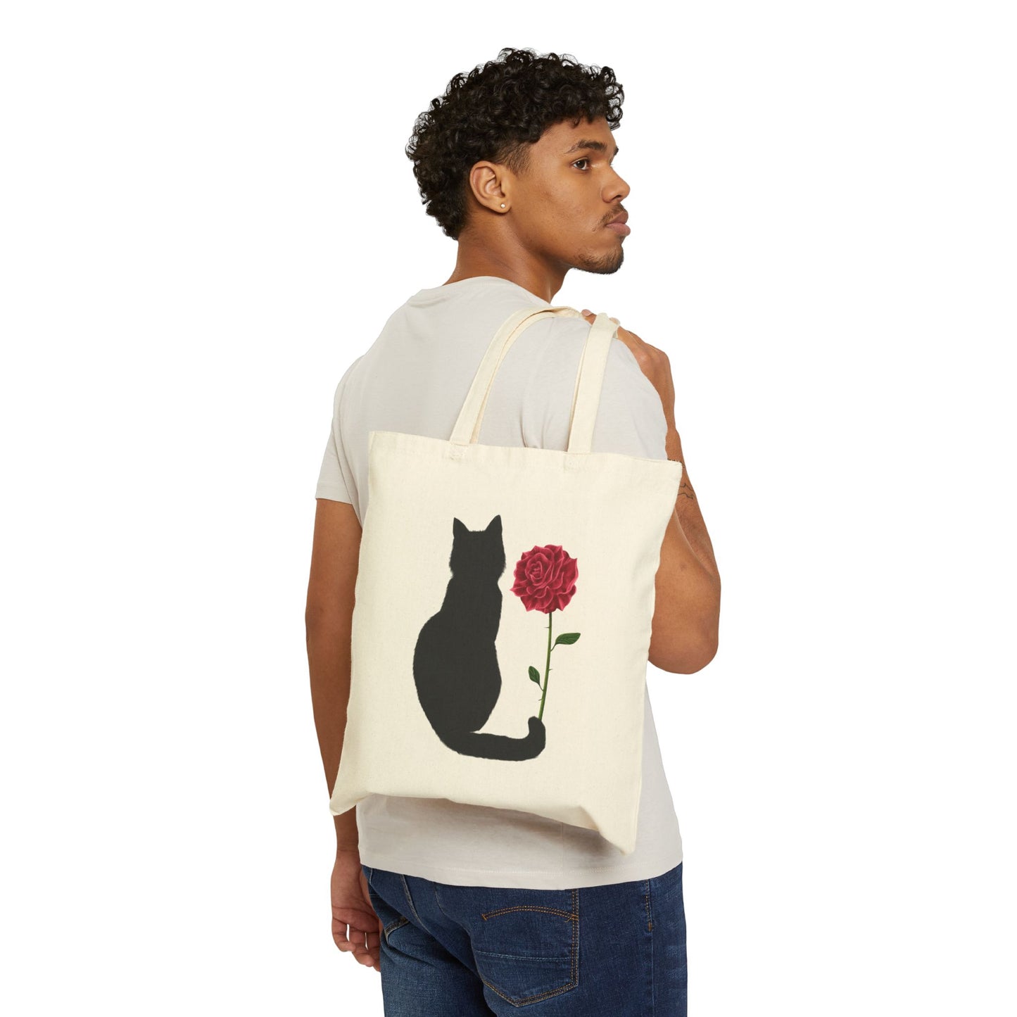 Sitting Black Cat Tote Bag