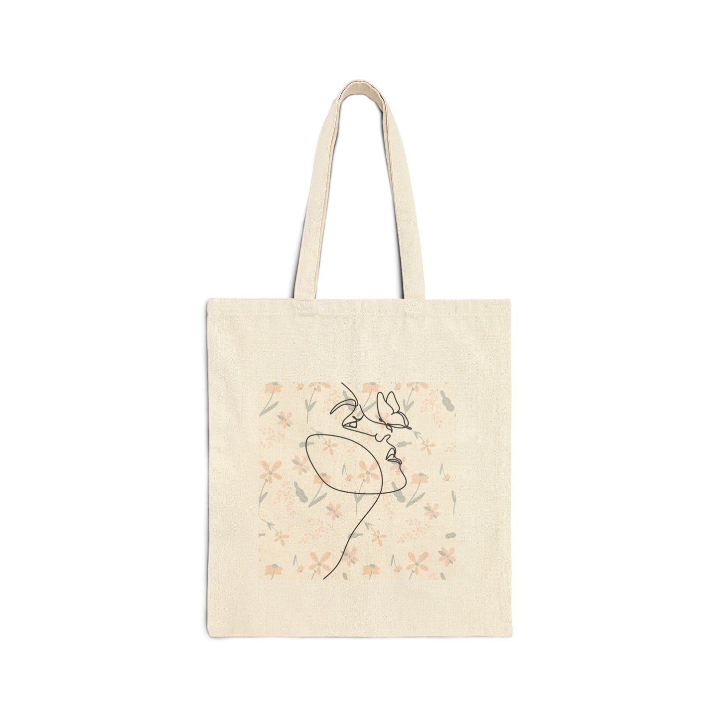 Floral Face Tote Bag