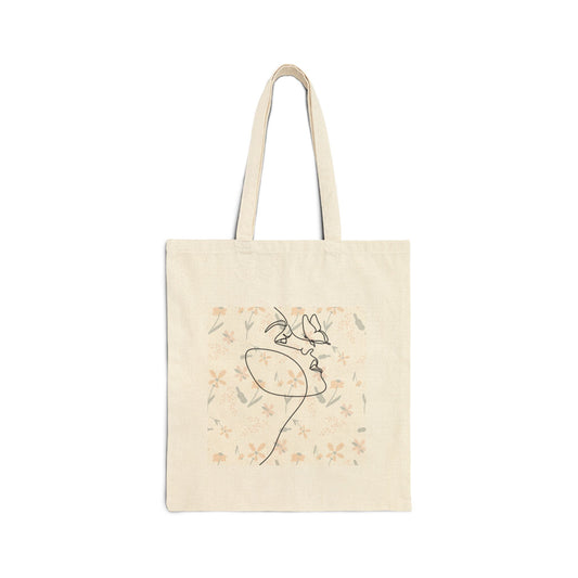 Floral Face Tote Bag