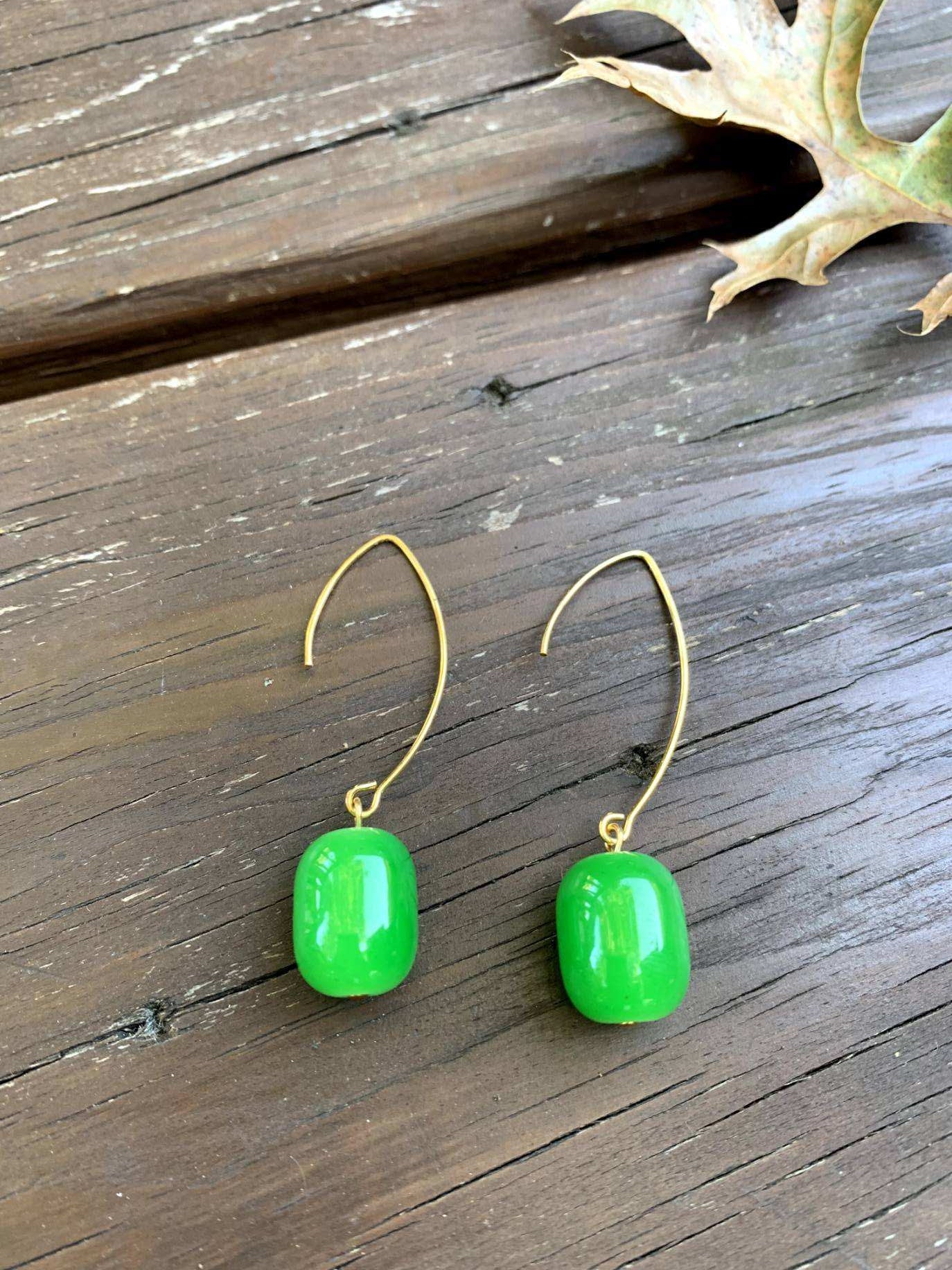 Green Apple Drop Earrings