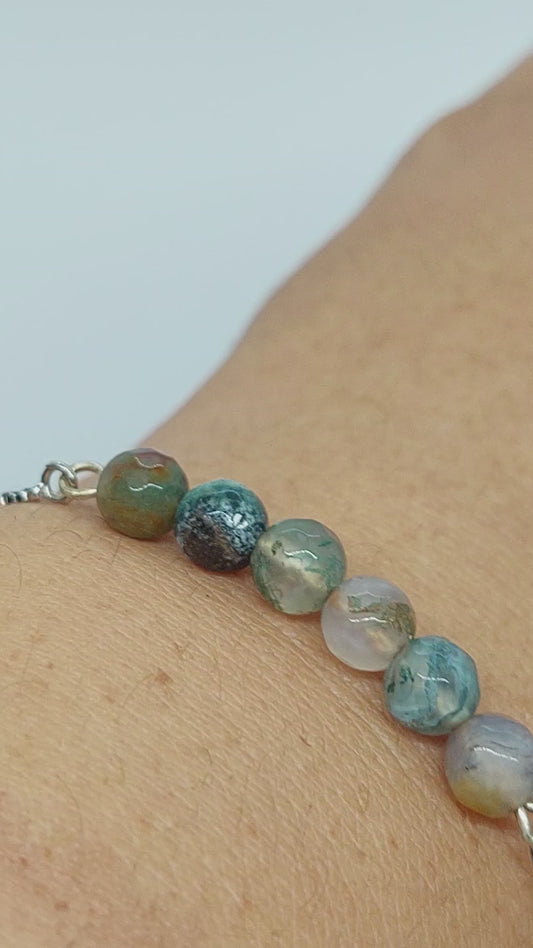 Moss Agate Adjustable Bracelet