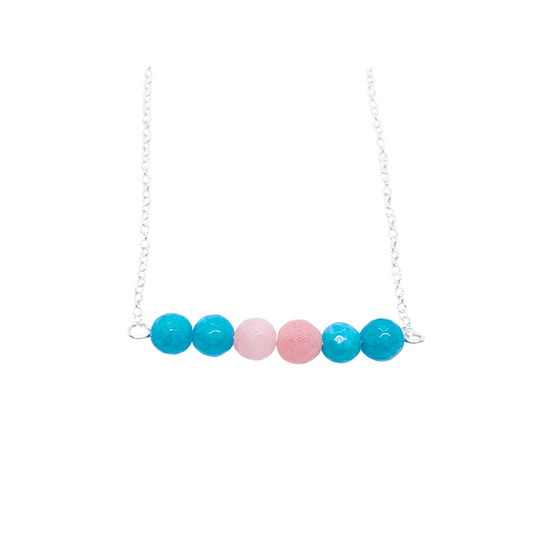 Cotton Candy Beaded Bar Necklace