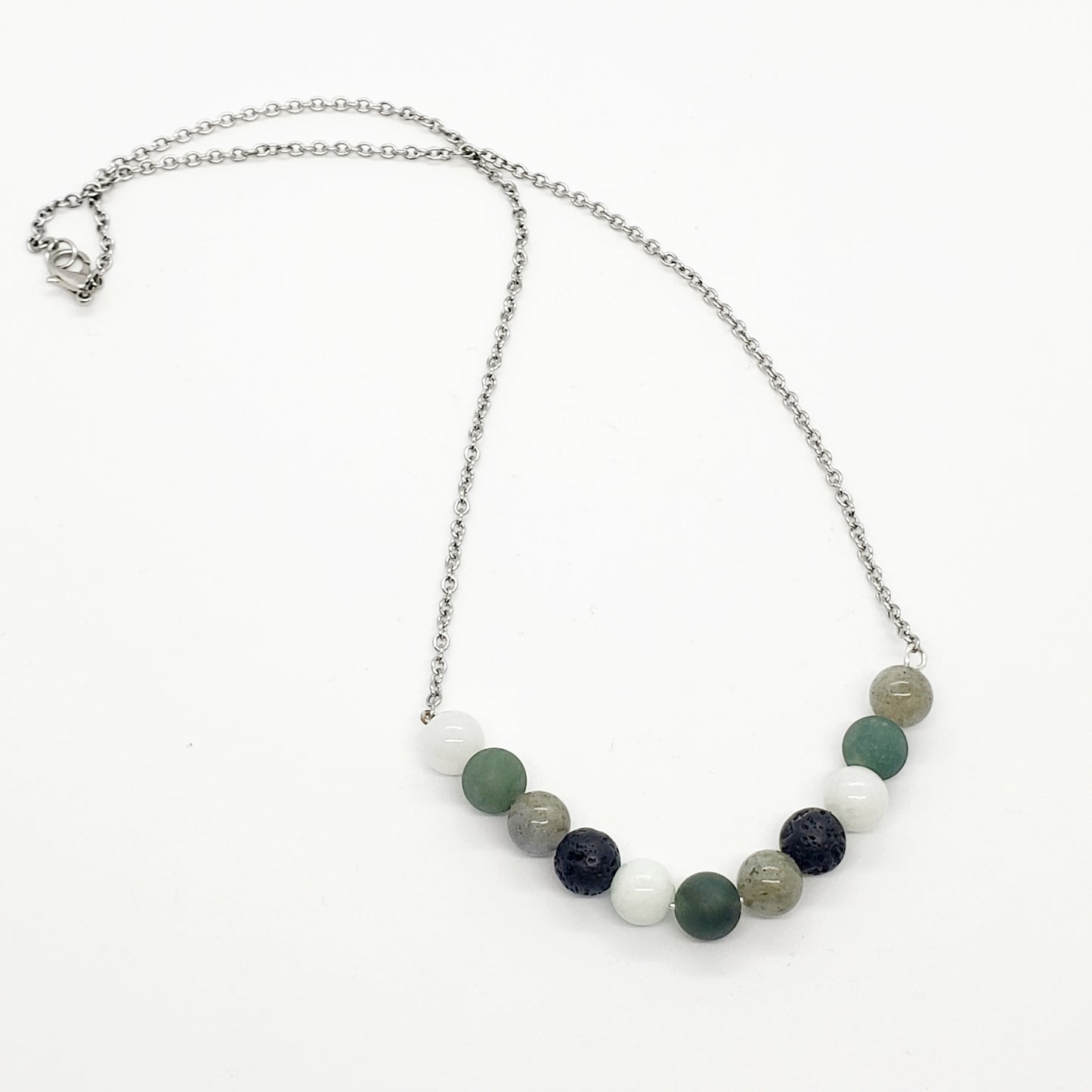 Earthy Beaded Bar Necklace