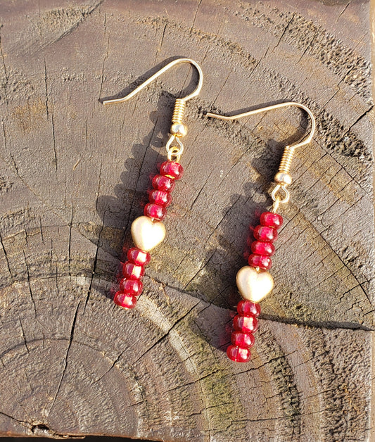 Tiny Heart Drop Earrings