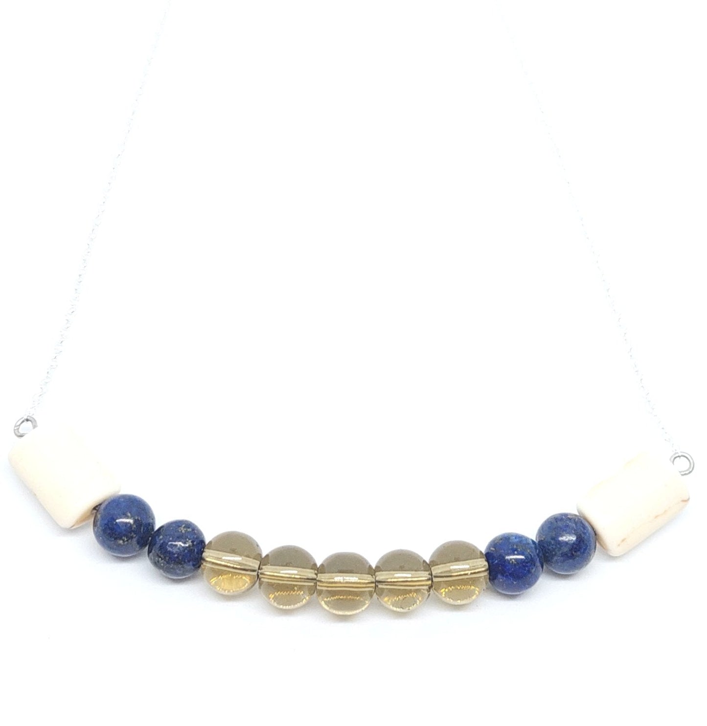 Smokey Beaded Bar Necklace