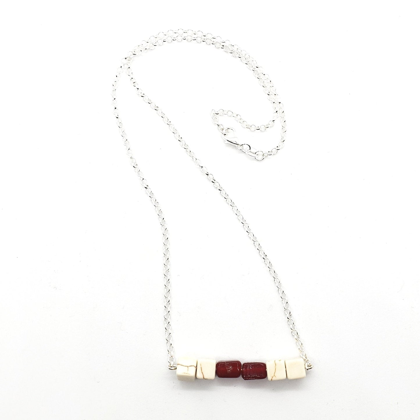 Brick Beaded Bar Necklace