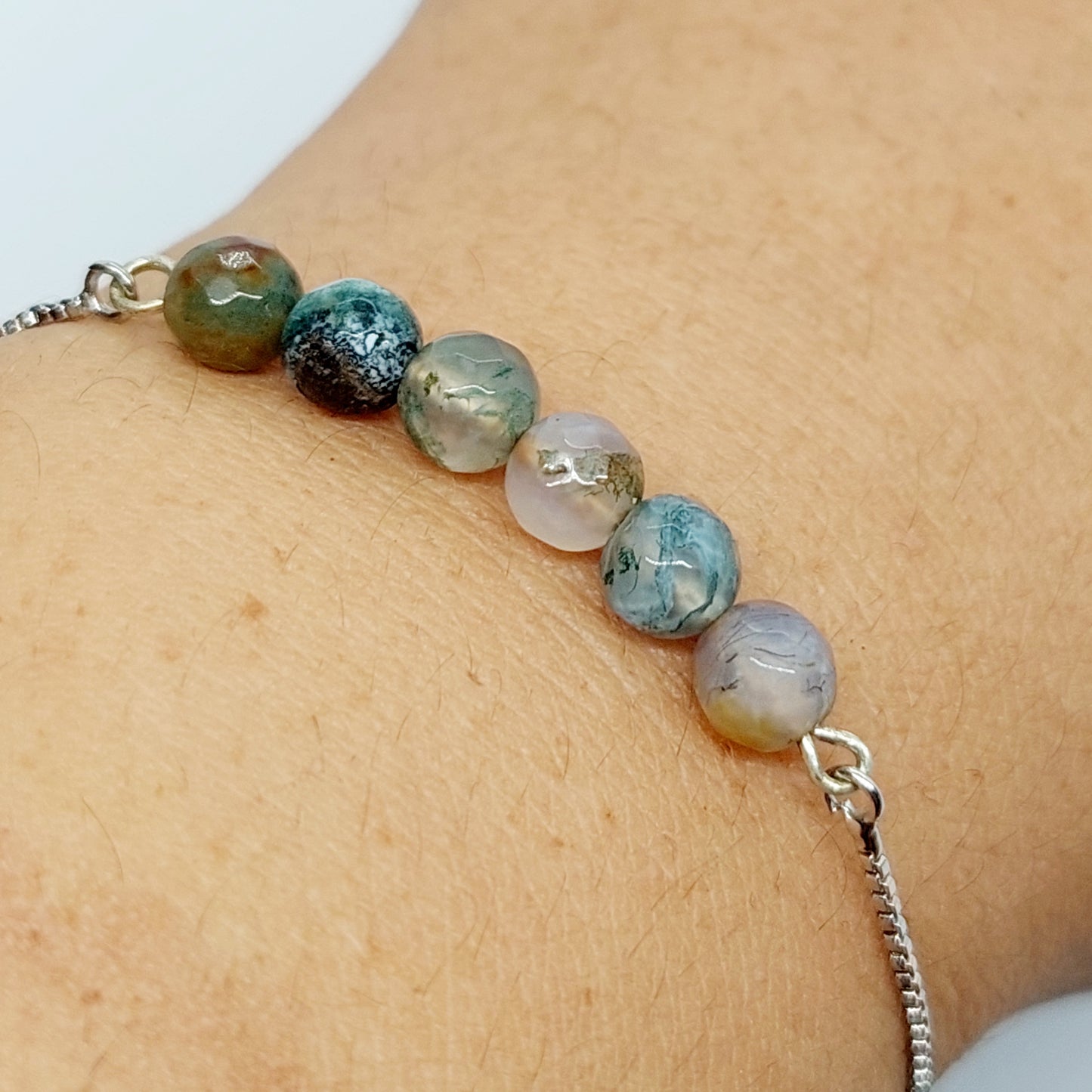 Moss Agate Adjustable Bracelet